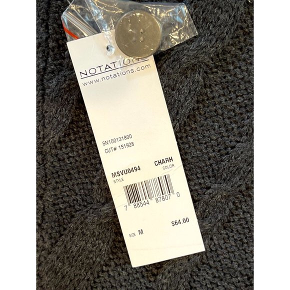 NWT Notations Womens Tunic Sweater Dress Cap Sleeve Round Neck Gray Size Medium - Picture 8 of 11